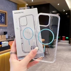 Coques de téléphone de luxe ultra-fines antichoc à chargement magnétique sans fil pour iPhone 17 15 18 Pro Max, coque transparente S25 S26 Ultra - Product Image 5
