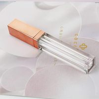 5ml Or Rose ABS Liquide Rouge À Lèvres Tube Emballage Cosmétique Carré Vide Lipgloss Conteneur avec Sérigraphie Bouchon À Vis