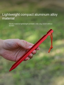 Estaca Triangular de 18 cm de Aleación de Aluminio para Camping, Toldo Resistente al Viento, Cuerda Reforzada, Hecho en China, Modelo E-004 - Product Image 2