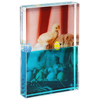 Cadre photo liquide en acrylique pour la fête de Pâques, 4*6 pouces, avec lapin, œuf, eau bleue, aqua, flotteurs personnalisés, souvenir de vacances, décoration
