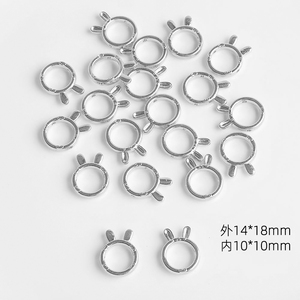 Zhubi metallo <span class=keywords><strong>perline</strong></span> cornici cavi testa <span class=keywords><strong>di</strong></span> coniglio cerchi distanziatori oro argento ciondoli in lega connettori <span class=keywords><strong>per</strong></span> fai da te bracciale gioielli - Product Image 4