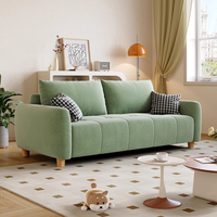 Sofa PU Berlapis Kain Gaya Modern Minimalis Persegi 2-Dudukan Tahun 2026, Desain Lurus, Cocok untuk Apartemen & Ruang Tamu Kecil