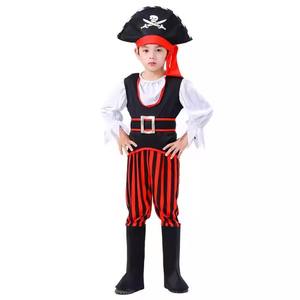 Costume de <span class=keywords><strong>pirate</strong></span> capteur <span class=keywords><strong>des</strong></span> Caraïbes pour enfants, fête de carnaval, cosplay pour garçons avec pantalon et haut en polyester - Product Image 2