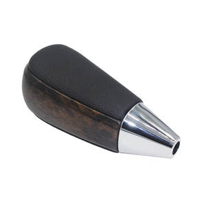 Pommeau de levier de vitesse universel en cuir, grain de bois, base conique noire, ergonomique, pour Toyota Land Cruiser Prado, filetage de 8mm - Product Image 4