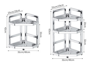 Étagère d'angle multi-niveaux en acier inoxydable pour épices avec crochets, support pour ustensiles et planche à découper pour l'organisation des armoires de cuisine - Product Image 6