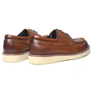 Chaussures bateau classiques élégantes pour hommes en cuir de vachette pleine fleur, mocassins décontractés durables en cuir véritable de qualité supérieure et confortables - Product Image 4