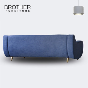 Nuevo estilo de Vida Azul tela + caucho habitación larga sofá de <span class=keywords><strong>3</strong></span> plazas - Product Image 3
