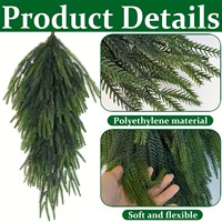 Guirlande de Noël artificielle en sapin noble, verdure de pin au toucher réel, guirlande suspendue en forme de larme pour porte d'entrée, cheminée, décoration de fêtes
