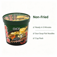 Non-fried Low-Fat Sour Soup Instant Flat Noodles Chinese Style Quick Meal Ready to Eat Convenient for Wholesale