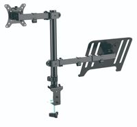 Support de bureau réglable pour ordinateur portable avec plateau de clavier, support de montage pour moniteur d'ordinateur portable