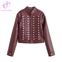 Loveda Grosir 2027 Kedatangan Baru Musim Gugur dan Musim Dingin Jaket Wanita Gaya Napoleon Dekorasi Kancing Slim Fit untuk Luar Ruangan