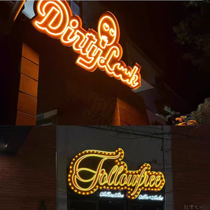 שלט ניאון לד מותאם אישית עם לוגו לעסקים, שלט פרסום אקרילי עמיד למים, תאורת ניאון לחנויות, מיתוג חיצוני - Product Image 3