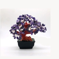 Arbre à Monnaie en Résine avec Pierres Précieuses et Cristaux Faits à la Main, Plante en Pot Bonsaï Feng Shui Zhaocai pour la Maison, le Bureau, Décoration de Richesse, Cadeau