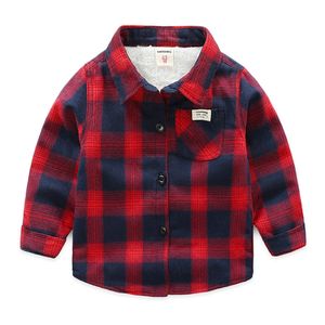 Chemises d'hiver pour garçons, chemises en flanelle à carreaux classiques décontractées pour enfants de 1 à 6 ans, vêtements pour garçons, chemisier pour enfants, chemise à carreaux longue pour bébé - Product Image 1