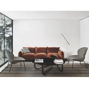 Living room villa complete modern sofa triple combination creative fashion bread sofa lamb wool super soft sofa