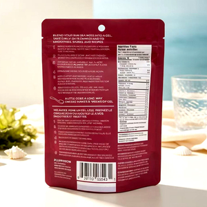 Pochette refermable personnalisée avec fenêtre transparente, en aluminium, pour emballage alimentaire, adaptée à 40g de poudre d'algues marines - Product Image 3