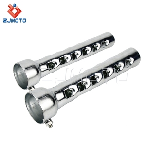 Knalpot baja sepeda motor, 2 buah 8 inci 200mm peredam suara dapat dilepas untuk Harley Honda Yamaha India 2 "OD Drag - Product Image 2