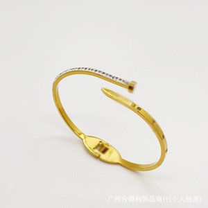 <strong>Cartier</strong>-style nail <strong>bracelet</strong>, classic double-layer and triple-layer <strong>bracelet</strong> with mud diamonds, instant delivery from the jewelry - Product Image 5