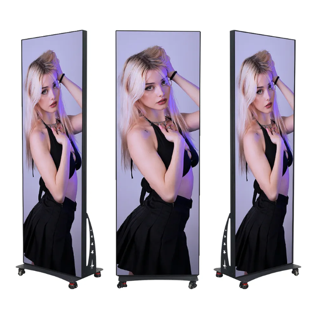 P1.86 Digital Poster Led Display Movable Screen Led Mupi Standing Advertising Poster Led Screen Seamlessly Spliced Flat Connect
