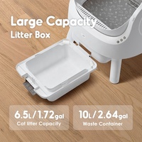 Bac à litière automatique pour chat en plastique, grande capacité, écologique, double mode, facile à nettoyer, collecte les excréments et élimine les odeurs