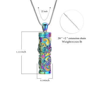 Kadınlar için <span class=keywords><strong>Ashes</strong></span> kolyeler kadınlar için silindirik kelebek külleri kolye anıt kolye kadın erkek sevdiklerinize - Product Image 2