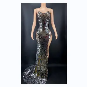 New Model Sexy Sling Sequin Dress High Quality Performance Costumes And Dress Joyce Stage Platform Performance Dress