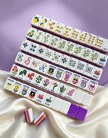 Jeu de Mahjong Américain de Luxe Moderne Violet Citron, 160 Tuiles, Acrylique Gravé 4 Couches, Personnalisé OEM pour Poker et Mahjong