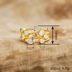 Anelli Geometrici da Donna T0723 con Zirconia Cubica Ovale Incastonata, Gioielli di Moda per Fidanzamento - Product Image 5