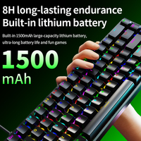 AK68 Triple Mode Mechanical 2.4G+BT+USB-C RGB 22 Backlight Effects 5 Brightness PBT Translucent Keycap 1500mAh Plug&Play Full