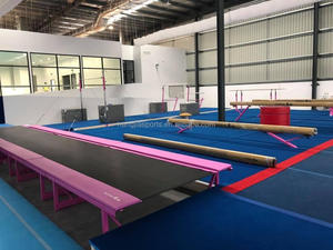 Obral peralatan senam trampolin untuk anak-anak, perlengkapan senam dengan jejak tumit trampolin cepat jalur hitam putih