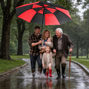 Parapluie de golf à double auvent coupe-vent pour hommes, haut de gamme, à long manche, protection UV, grand parapluie de pluie et de soleil - Product Image 1
