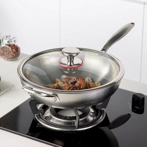 Hammered Titanium <b>Wok</b> 30cm Uncoated Non Stick For Gas And <b>Induction</b> Cookers - Product Image 1