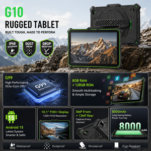 Tablet PC Resistente de 10.1 Pulgadas, Android 15, 8GB+128GB, Helio G99, IP68, Resistente al Polvo y al Agua, para Construcción, Almacenes y Empresas - Product Image 2