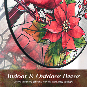 Decoración de Pared de Vitral Art Deco Personalizado con Cardenal, Regalo de Navidad, Decoración de Cristal y Atrapasueños, Atrapasol con Diseño de Pájaro - Product Image 3