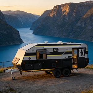Remorque de camping tout-terrain personnalisable OEM, mini <span class=keywords><strong>caravane</strong></span> multifonctionnelle à <span class=keywords><strong>double</strong></span> essieu pour les voyages en famille et le camping - Product Image 3