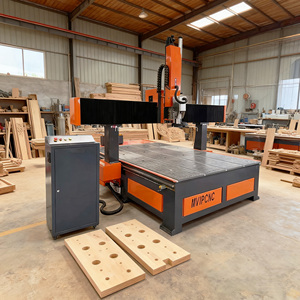 Machine de découpe CNC à tête inclinée <span class=keywords><strong>4</strong></span> axes pour le bois, avec contrôleur DSP, moteur unique, haute rigidité, pour la création d'œuvres murales - Product Image 1