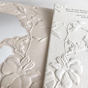Cartes d'<span class=keywords><strong>invitation</strong></span> de mariage de luxe haut de gamme personnalisées en papier coton avec relief floral en relief 3D - Product Image 6