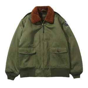 Veste bombardier B10 pour <span class=keywords><strong>homme</strong></span>, costume en coton, <span class=keywords><strong>manteau</strong></span> ample, épais, vêtements de travail, veste courte, chaude, 50% <span class=keywords><strong>laine</strong></span>, 50% polyester, doublure - Product Image 1