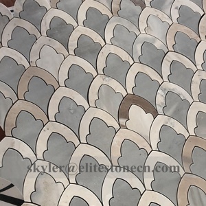 Mosaico de Pared de Mármol con Diseño Floral <span class=keywords><strong>Gris</strong></span>, Estilo Moderno para Decoración del Hogar, Ideal para Duchas y Baños - Product Image 6