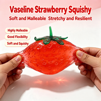 Jouet sensoriel souple en gelée cristalline Vaseline Squishy Fraise, anti-stress, cadeau pour enfants, vente en gros
