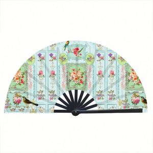 Abanicos de mano plegables de 33 cm (13 pulgadas) para sublimación, en blanco, con efecto 'popping', en blanco y negro, de poliéster y tela plástica, con sonido 'clack' - Product Image 2