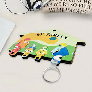 Etiqueta de Equipaje Decorativa para Banquete de 100 Días del Bebé, Llavero de MDF Sublimable de Moda, Porta Llaves Familiar - Product Image 2