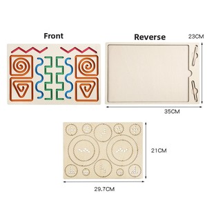 Tablero de Madera Personalizable con Laberinto de Colores, Herramienta Educativa y Divertida para Trazar Líneas, para Niños, Material Didáctico <span class=keywords><strong>Montessori</strong></span>, Equipo para Guardería - Product Image 5
