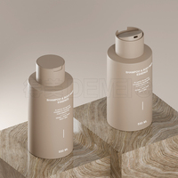 Flacon cosmétique en PP personnalisable 550 ml avec bouchon à clapet, corps plat, pour gel douche, lotion, contenant vide pour distributeur de savon liquide