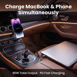 อะแดปเตอร์ชาร์จอัตโนมัติ90W ผลิตภัณฑ์อิเล็กทรอนิกส์30W USB C ทนไฟร่างกาย3พอร์ตสำหรับ iPhone 14 16 15 17 Surface <span class=keywords><strong>Pro</strong></span> <span class=keywords><strong>iPad</strong></span> <span class=keywords><strong>Pro</strong></span> - Product Image 5