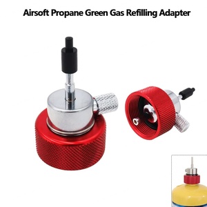 Adaptador de Recarga de Gas Propano Zimakyfa, Puerto de Aceite de Silicona, Aleación de Aluminio, Color Plata+Rojo, Compatible con Coleman - Product Image 2