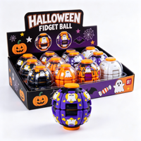 Bola Antiestrés con Luz LED de Fantasma de Halloween, Bola Giratoria Impresa en 3D con Luz LED para Aliviar la Ansiedad
