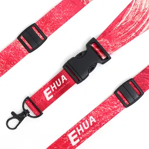 Cordão ecológico especializado de alta qualidade sem costura com suporte de cartão de identificação, impressão por transferência de calor para uniforme, ergonomia