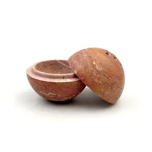 Quemador de incienso de piedra travertino minimalista con tapa de 9 agujeros para decoración de meditación
