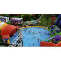 Parc aquatique gonflable personnalisé par usine de Chongqi avec des jeux de parc de toboggan de piscine